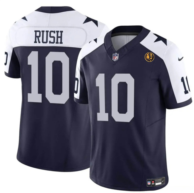 Men's Dallas Cowboys #10 Cooper Rush Navy 2023 F.U.S.E. With John Madden Patch Thanksgiving Vapor Limited Stitched Football Jersey