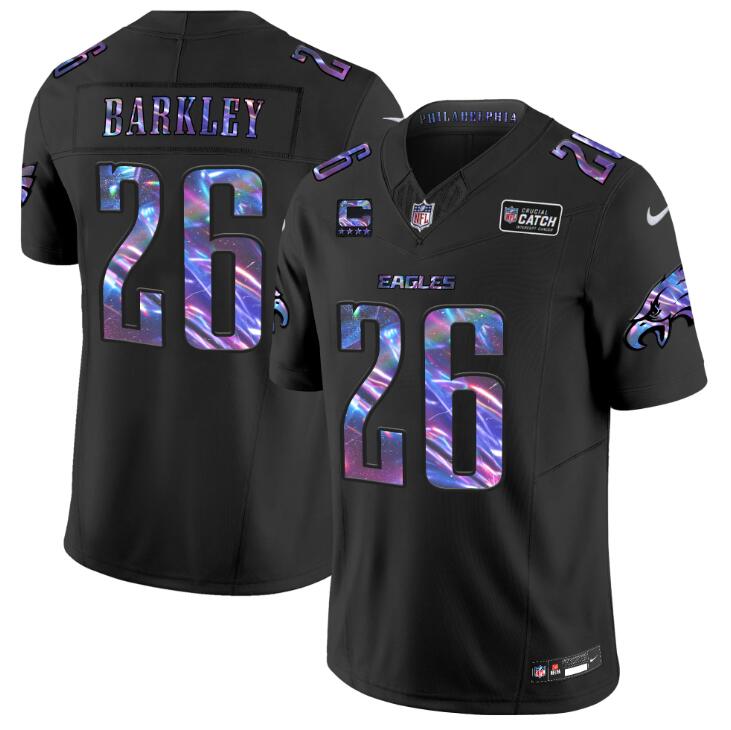 Men's Philadelphia Eagles #26 Saquon Barkley 2024 F.U.S.E With 4-Star C Patch Arctic Camo Salute to Service Limited Stitched Football Jersey