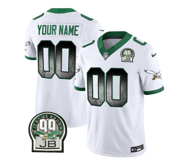 Men's Nike Philadelphia Eagles Customized White 2023 F.U.S.E. Throwback Vapor Untouchable Limited Stitched Football Jersey