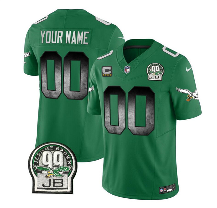 Men's Nike Philadelphia Eagles Customized Green 2023 F.U.S.E. Throwback Vapor Untouchable Limited Stitched Football Jersey