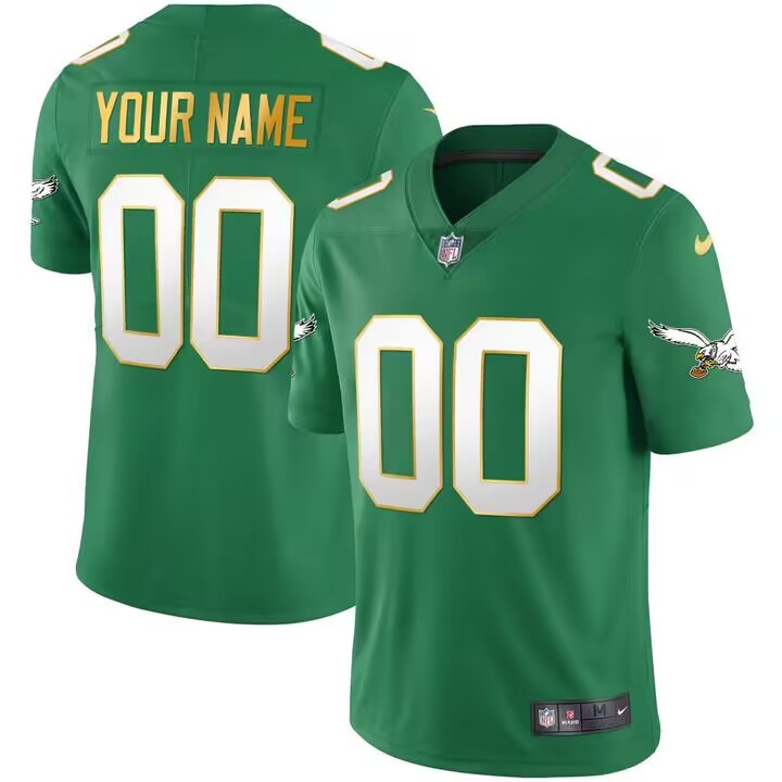 Customized Men's Nike Philadelphia Eagles Vapor Untouchable Limited Green NFL Jerseys