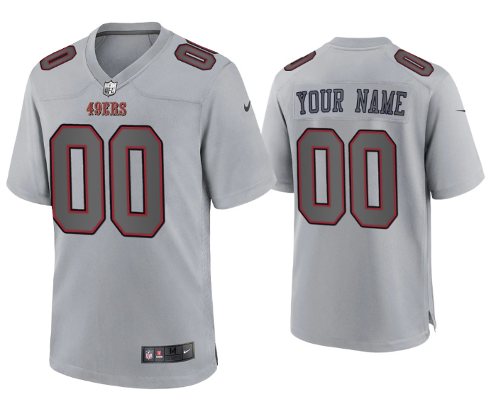 Men's Nike San Francisco 49ers Customized Grey Atmosphere Fashion Stitched NFL Game Jersey