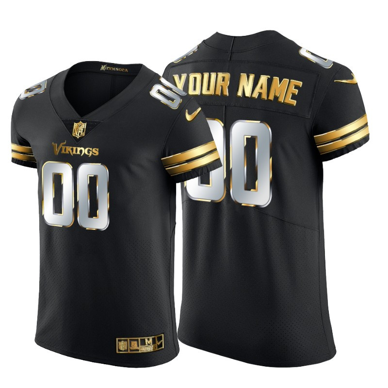 Men's Minnesota Vikings Customized Nike Black Edition Vapor Untouchable Elite NFL Jersey