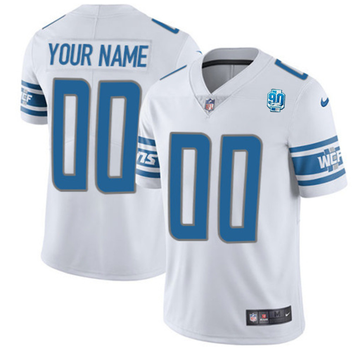 Men's Nike Detroit Lions Customized White 2023 F.U.S.E. 90th Anniversary Vapor Untouchable Limited Stitched Jersey