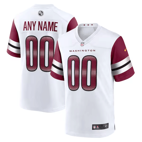 Custom Men's Nike Washington Commanders White Stitched Game Jersey