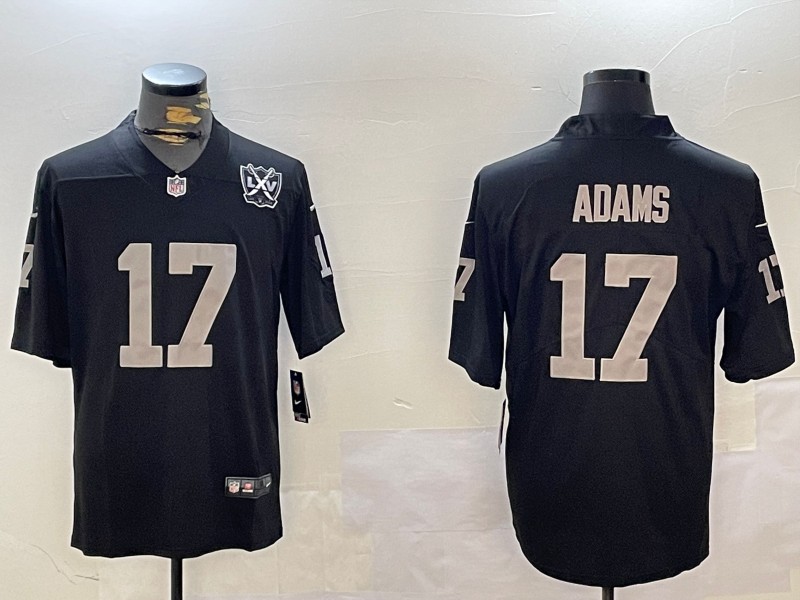 Men's Las Vegas Raiders #17 Davante Adams Black With 65th Patch Vapor Limited Stitched Football Jersey