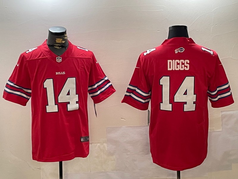 Men's Buffalo Bills #14 Stefon Diggs Red Vapor Untouchable Stitched Limited Jersey