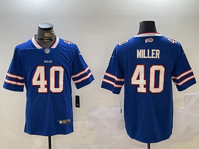 Men's Buffalo Bills #40 Von Miller Royal Vapor Untouchable Limited Stitched Jersey