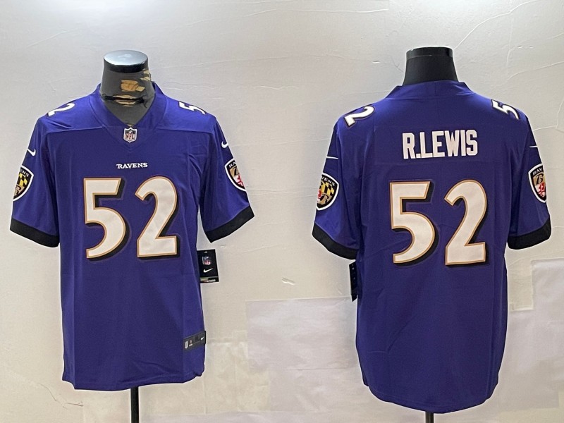 Men's Baltimore Ravens #52 Ray Lewis Purple Vapor Untouchable Limited Football Stitched Jersey