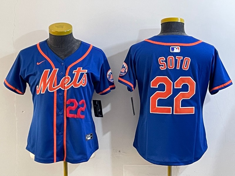 Women's New York Mets #22 Juan Soto Alternate Royal Nike Limited Stitched Baseball MLB Jersey