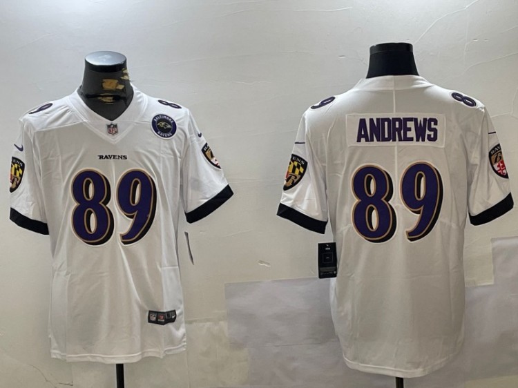 Men's Baltimore Ravens #89 Mark Andrews White Nike Vapor Untouchable Limited NFL Stitched Jerseys