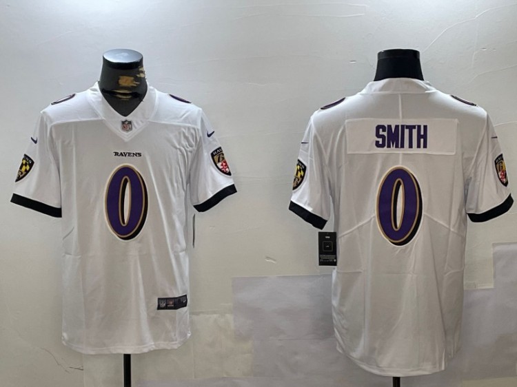 Men's Baltimore Ravens #0 Roquan Smith White Nike Vapor Untouchable Limited NFL Stitched Jersey