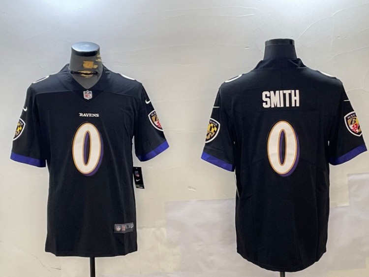 Men's Baltimore Ravens #0 Roquan Smith Black Nike Vapor Untouchable Limited NFL Stitched Jersey