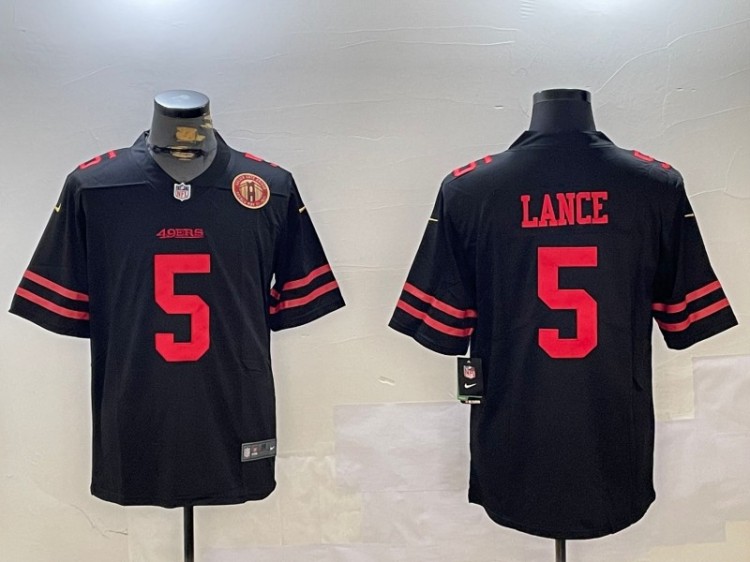 Men's San Francisco 49ers #5 Trey Lance Black Nike Vapor Untouchable Limited Stitched Football Jerseys