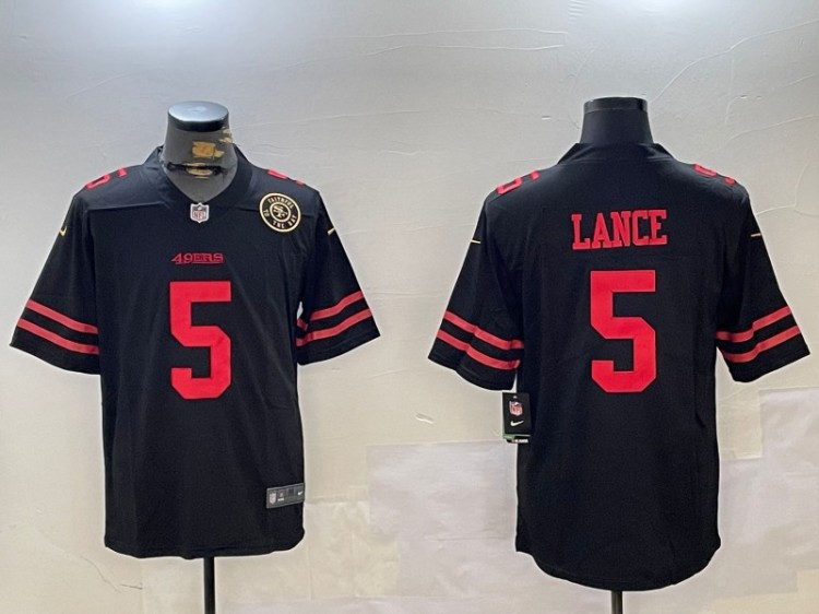 Men's San Francisco 49ers #5 Trey Lance Black Vapor Untouchable Nike Limited Stitched NFL Jersey