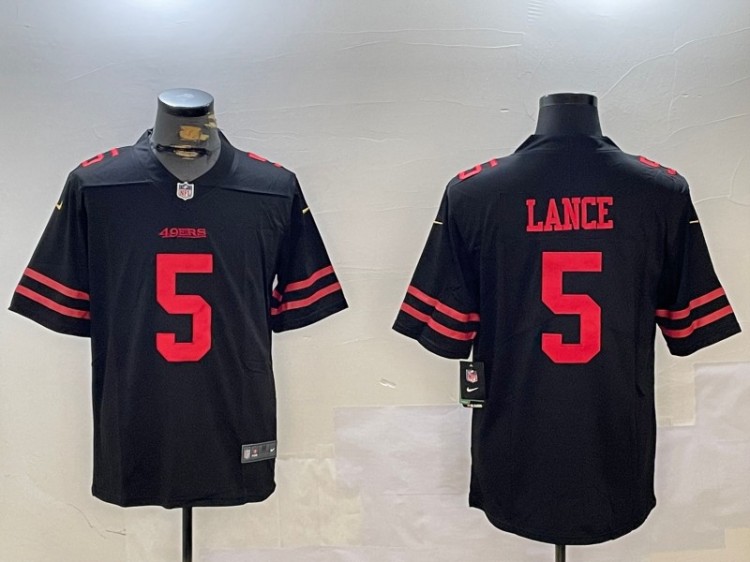 Men's San Francisco 49ers #5 Trey Lance Black Nike Vapor Untouchable Limited Stitched Football Jersey