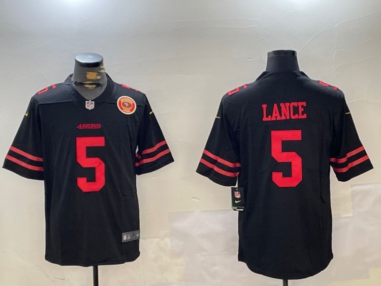 Men's San Francisco 49ers #5 Trey Lance Black Nike Vapor Untouchable Limited Stitched NFL Jersey