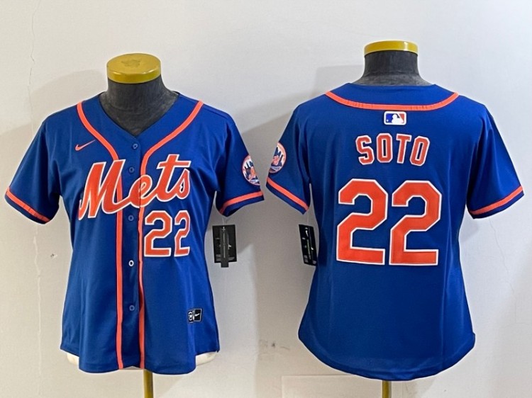 Women's New York Mets #22 Juan Soto Alternate Royal Nike Limited Stitched Baseball MLB Jerseys