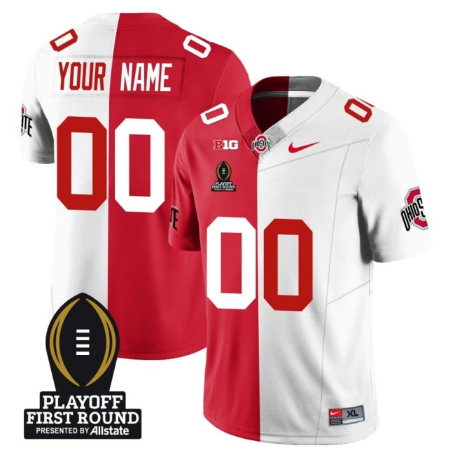 Customized Nike Ohio State Buckeyes Football Jersey Playoff First Round Patch F.U.S.E. Vapor Limited Split All Stitched