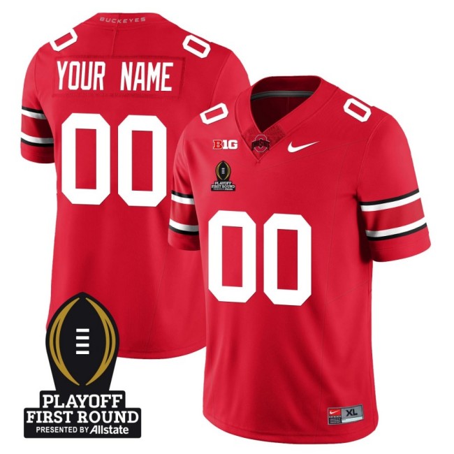 Customized Nike Ohio State Buckeyes Football Jersey Playoff First Round Patch F.U.S.E. Vapor Limited Red All Stitched