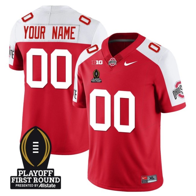 Customized Nike Ohio State Buckeyes Football Jersey Playoff First Round Patch F.U.S.E. Vapor Limited Alternate All Stitched