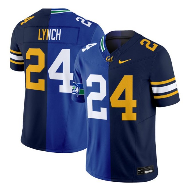 Men's Nike Marshawn Lynch Jersey #24 California Golden Bears Split FUSE Vapor Limited College Football