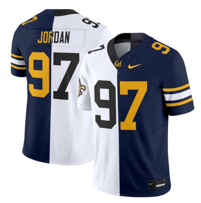 Men's Nike Cameron Jordan Jersey #97 California Golden Bears Split FUSE Vapor Limited College Football