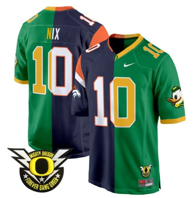 Men's Nike Bo Nix Jersey #10 Oregon Ducks Split Game College College Football All Stitched