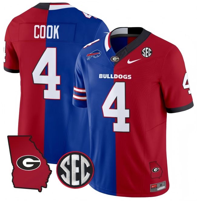 Men's Nike James Cook Jersey #4 Georgia Bulldogs Split FUSE Vapor College Football Stitched