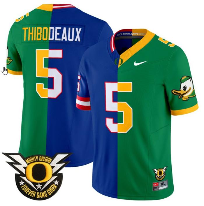 Men's Nike Kayvon Thibodeaux Jersey #5 Oregon Ducks Split FUSE Vapor Limited NCAA Football Stitched