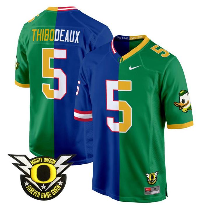 Men's Nike Kayvon Thibodeaux Jersey #5 Oregon Ducks Split Game College Football Stitched