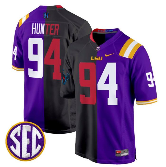 Men's Nike Danielle Hunter Jersey #94 LSU Tiger Split Game College Football Stitched