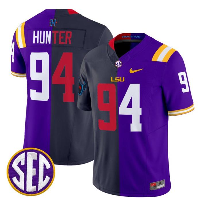 Men's Nike Danielle Hunter Jersey #94 LSU Tiger Split Vapor Limited V2 Football Stitched