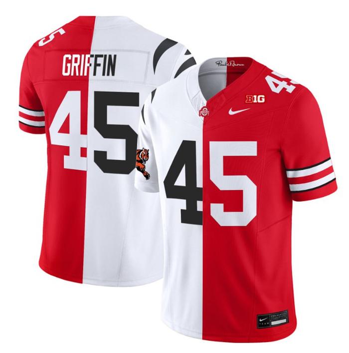 Men's Nike Archie Griffin Jersey #45 Ohio State Buckeyes Split FUSE Vapor V2 NCAA Football Stitched