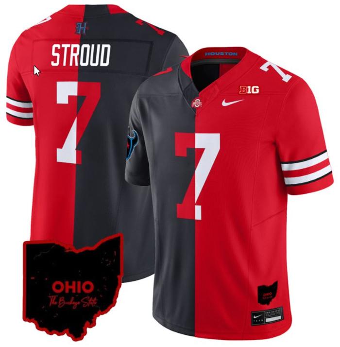 Men's Nike C.J. Stroud Jersey #7 Ohio State Buckeyes Split FUSE Vapor NCAA Football Stitched