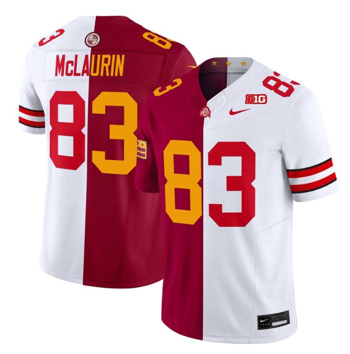 Men's Nike Terry McLaurin Jersey #83 Ohio State Buckeyes Split FUSE Vapor V2 NCAA Football Stitched