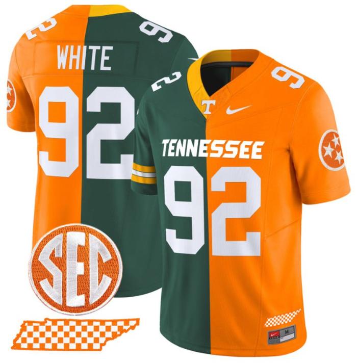 Men's Nike Reggie White Jersey Packers #92 Tennessee Volunteers Split FUSE Vapor Limited NCAA Football