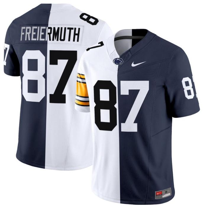 Men's Nike Pat Freiermuth Jersey #87 Penn State Nittany Lions Split FUSE Vapor Limited NCAA Football