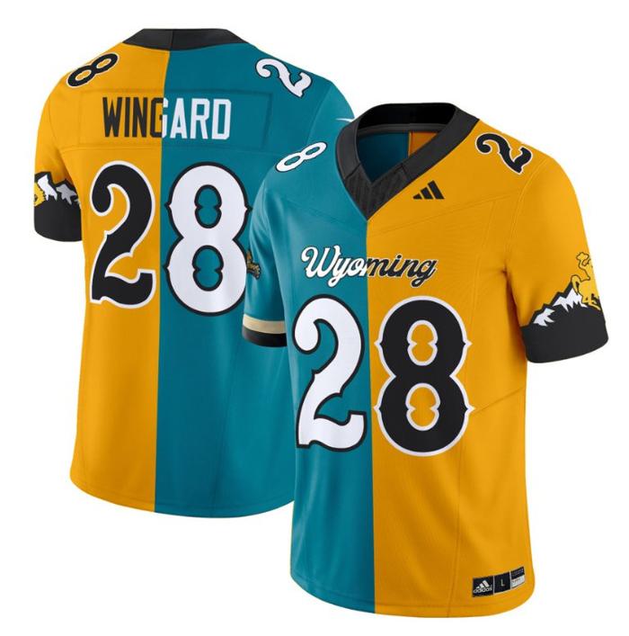 Men's Adidas Andrew Wingard Jersey #28 Wyoming Cowboys Split Vapor Limited NCAA Football Stitched