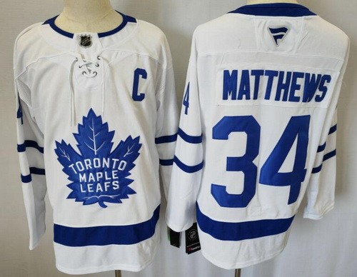 Men's Toronto Maple Leafs #34 Auston Matthews White Authentic NHL Stitched Hockey Jersey