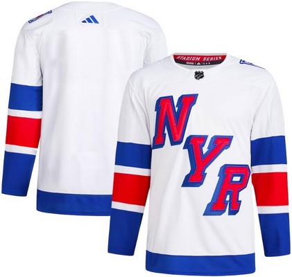 Men's New York Rangers Customized White 2024 Stadium Series Authentic NHL Stitched Hockey Jersey