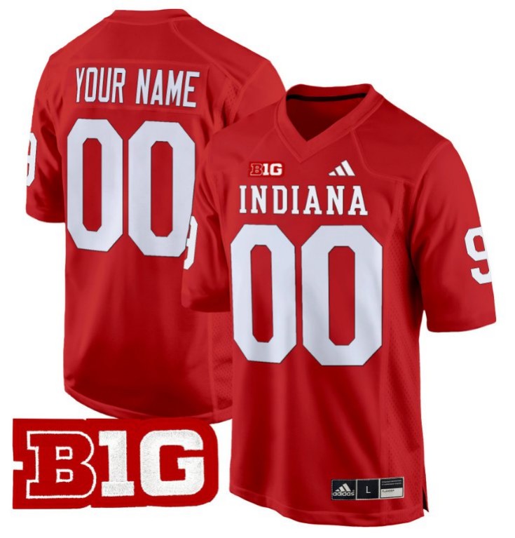 Custom Adidas Indiana Hoosiers Jersey 2024 Game V2 NCAA Football Stitched Crimson