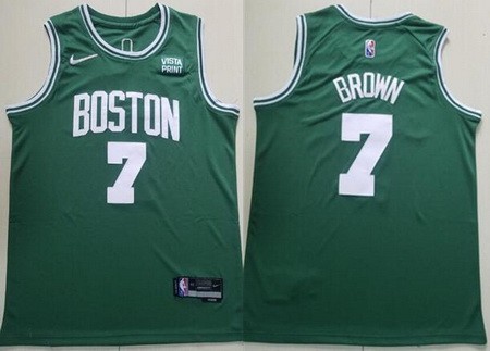 Men's Boston Celtics #7 Jaylen Brown Green Icon Sponsor Swingman Jersey