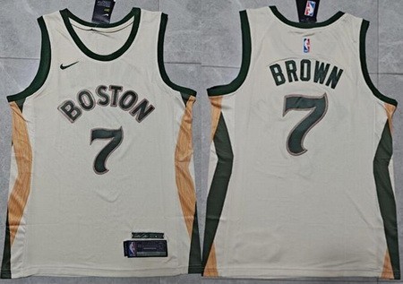 Men's Boston Celtics #7 Jaylen Brown Cream 2023 City Icon Swingman Jersey