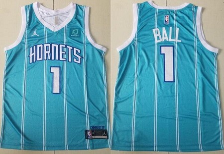 Men's Charlotte Hornets #1 Lamelo Ball Blue Icon Sponsor Swingman Jersey