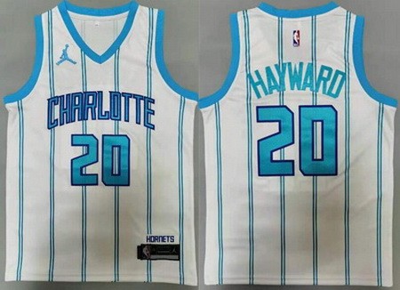 Men's Charlotte Hornets #20 Gordon Hayward White Icon Swingman Jersey