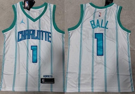 Men's Charlotte Hornets #1 Lamelo Ball White Icon Swingman Jersey