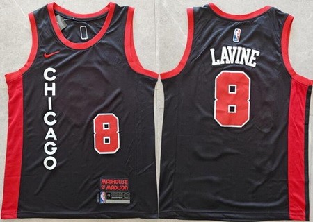 Men's Chicago Bulls #8 Zach Lavine Black 2023 City Icon Swingman Jersey