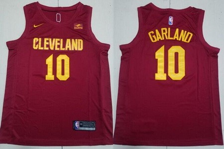 Men's Cleveland Cavaliers #10 Darius Garland Red Icon Sponsor Swingman Jersey