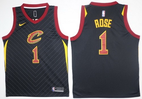 Men's Cleveland Cavaliers #1 Derrick Rose Black Icon Nike Swingman Jersey